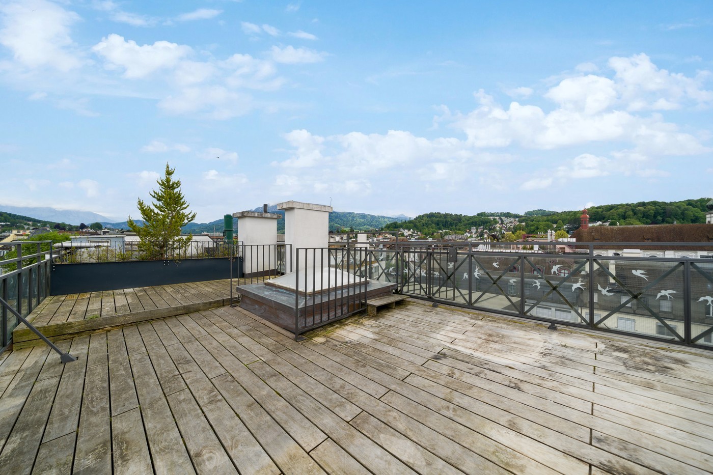 Dachterrasse der Maisonette an der Seidenhofstrasse 6 in Luzern