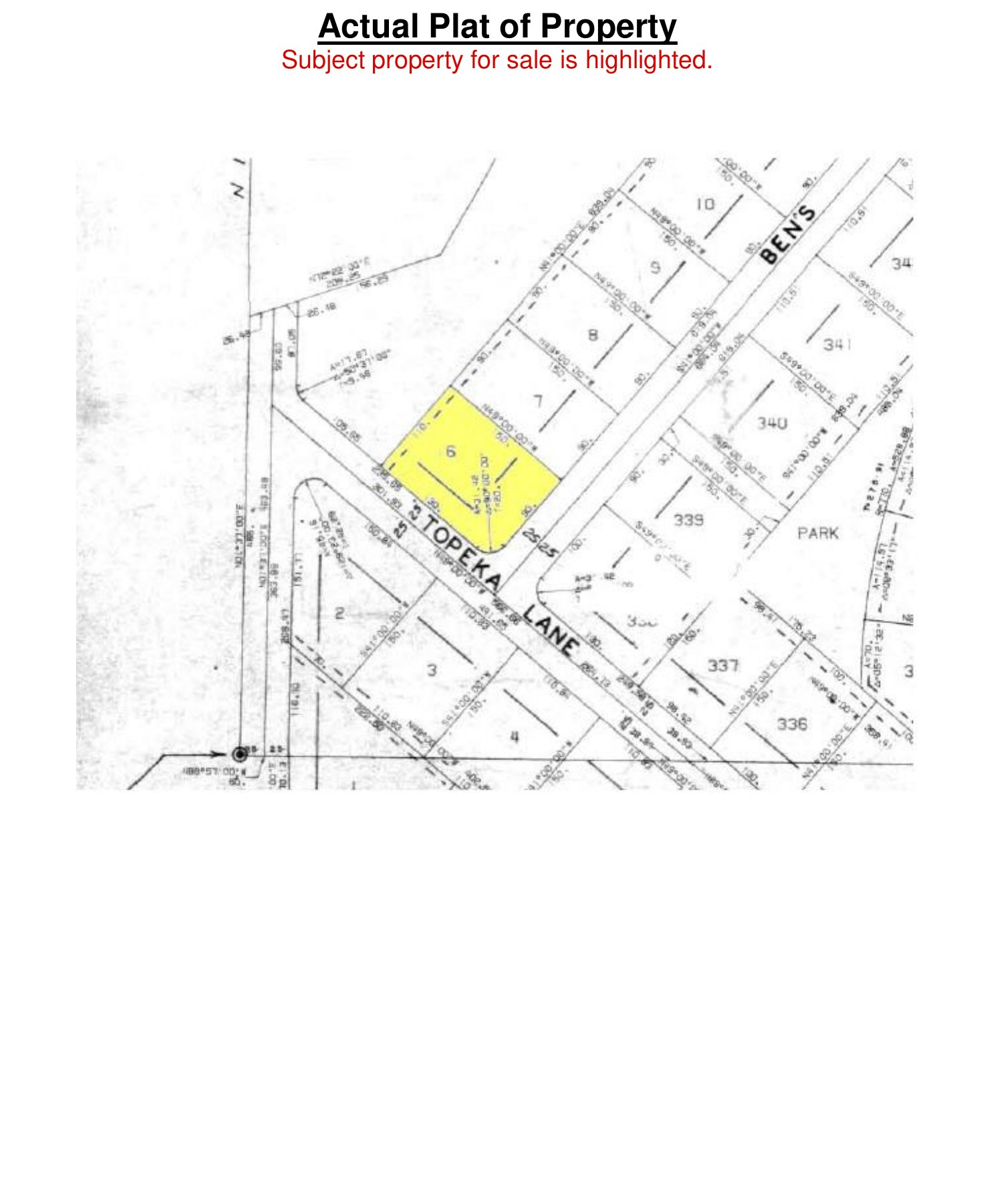 Lageplan – Lot 6 (gelb markiert)